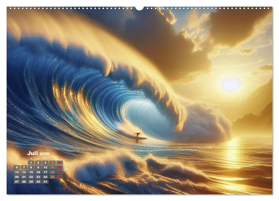 Big Wave Surfen (CALVENDO Premium Wandkalender 2026)