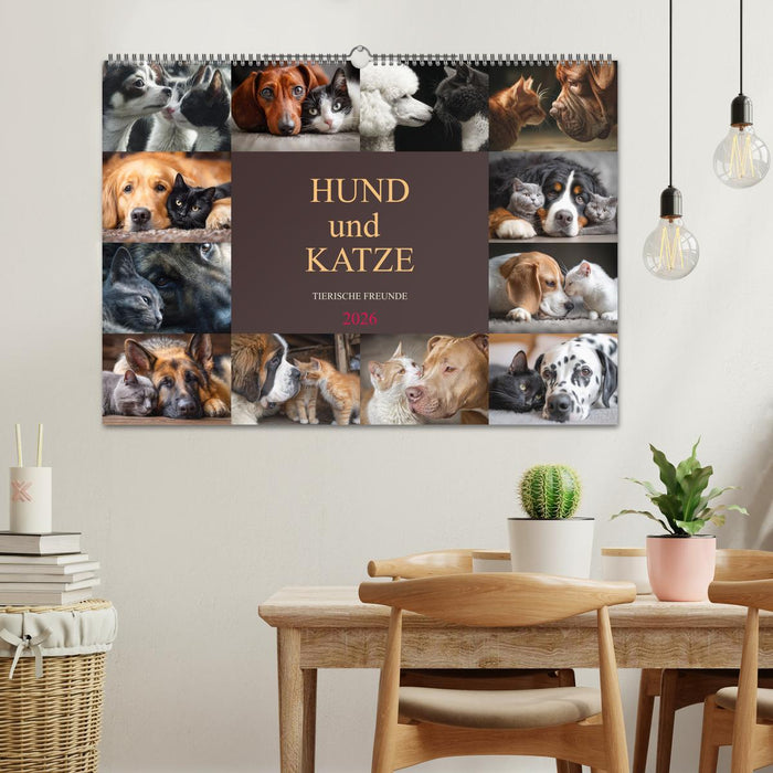 Hund und Katze - Tierische Freunde (CALVENDO Wandkalender 2026)