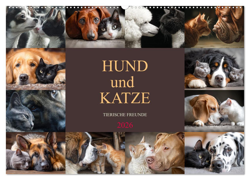 Hund und Katze - Tierische Freunde (CALVENDO Wandkalender 2026)