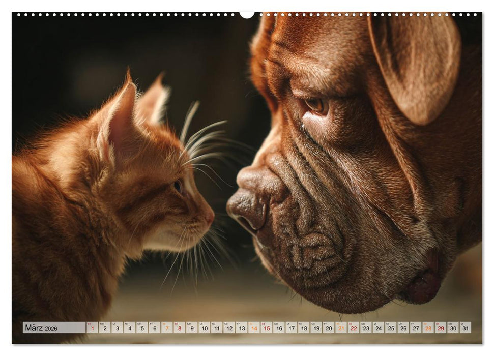 Hund und Katze - Tierische Freunde (CALVENDO Wandkalender 2026)