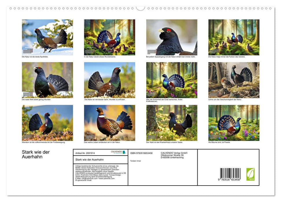 Stark wie der Auerhahn (CALVENDO Premium Wandkalender 2026)