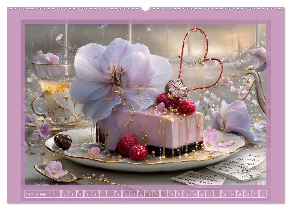 Tortenträume & Blütenzauber (CALVENDO Premium Wandkalender 2026)
