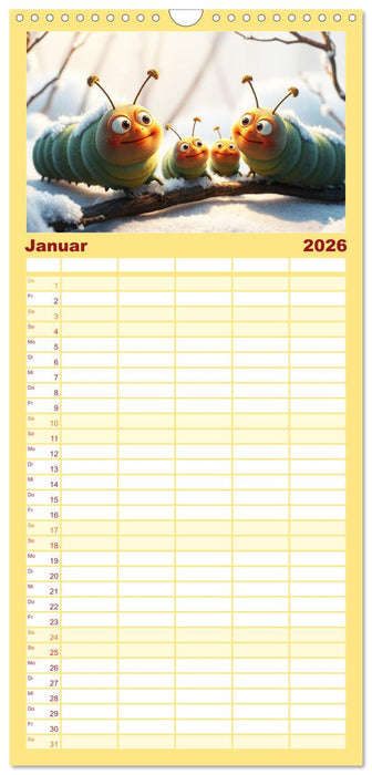 Raupen-Rabatz - Ein Jahr voller Krabbelspaß (CALVENDO Familienplaner 2026)