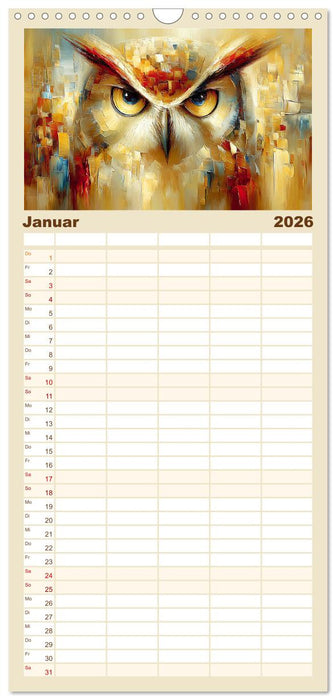 Majestäten der Lüfte. Raubvögel zwischen Himmel und Kunst (CALVENDO Familienplaner 2026)