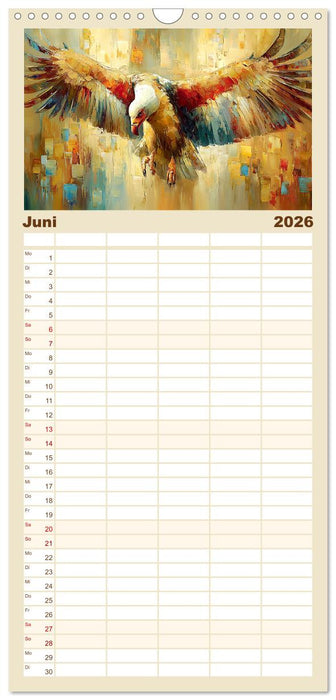Majestäten der Lüfte. Raubvögel zwischen Himmel und Kunst (CALVENDO Familienplaner 2026)