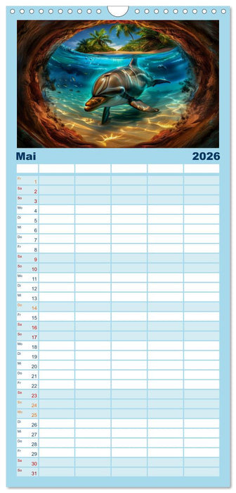 Delfinglück (CALVENDO Familienplaner 2026)