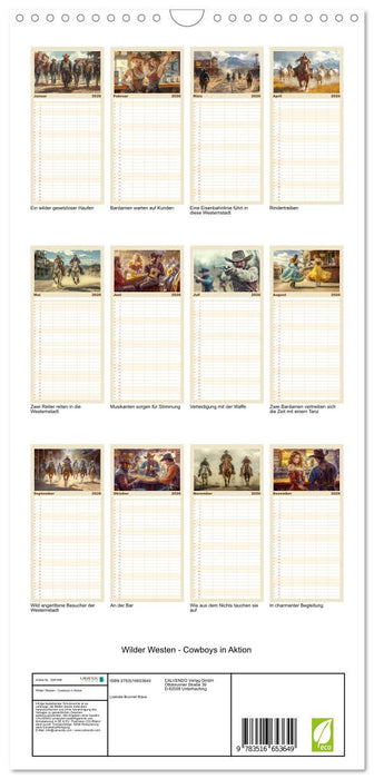 Wilder Westen - Cowboys in Aktion (CALVENDO Familienplaner 2026)
