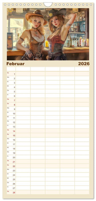 Wilder Westen - Cowboys in Aktion (CALVENDO Familienplaner 2026)