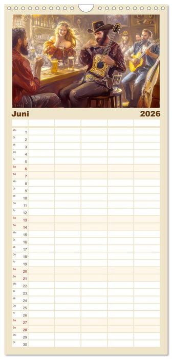 Wilder Westen - Cowboys in Aktion (CALVENDO Familienplaner 2026)