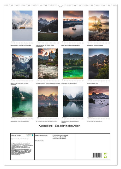 Alpenblicke - Ein Jahr in den Alpen (CALVENDO Wandkalender 2026)
