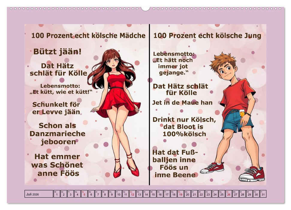 Kölscher Frohsinn auf Kölsch (CALVENDO Premium Wandkalender 2026)