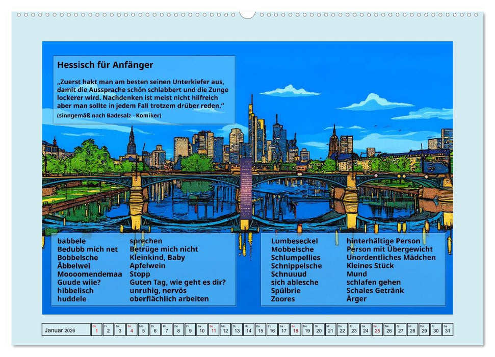 Hessisch zum Kiefer ausrenken (CALVENDO Premium Wandkalender 2026)