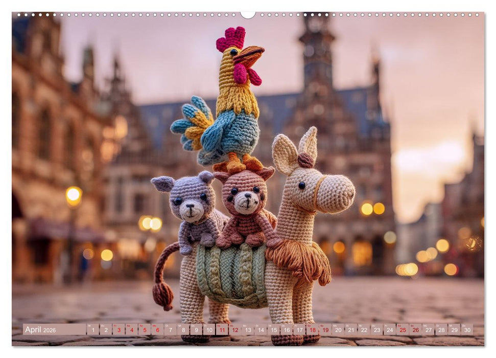 Amigurumi Märchenstunde nach den Gebrüdern Grimm (CALVENDO Wandkalender 2026)