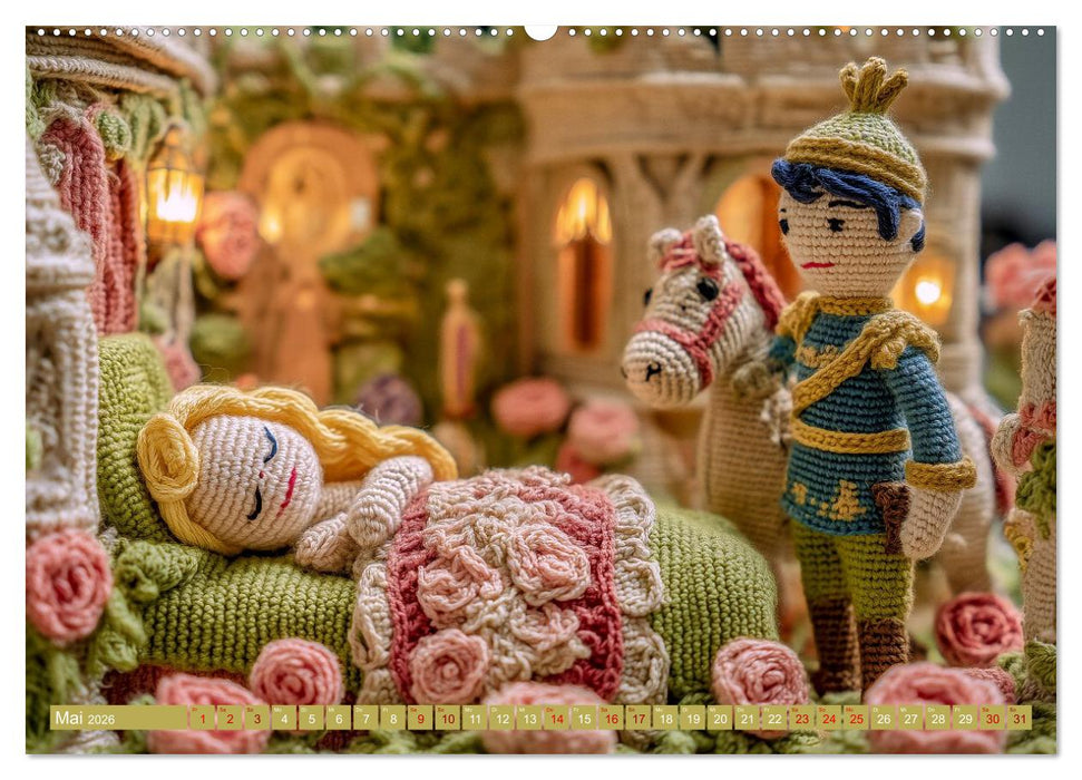 Amigurumi Märchenstunde nach den Gebrüdern Grimm (CALVENDO Wandkalender 2026)