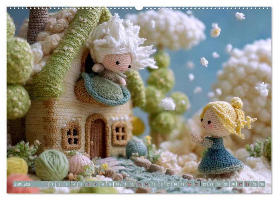 Amigurumi Märchenstunde nach den Gebrüdern Grimm (CALVENDO Wandkalender 2026)