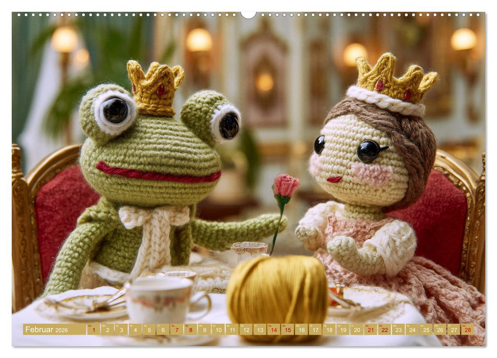 Amigurumi Märchenstunde nach den Gebrüdern Grimm (CALVENDO Premium Wandkalender 2026)