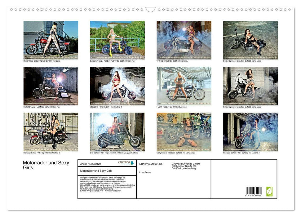 Motorräder und Sexy Girls (CALVENDO Wandkalender 2026)