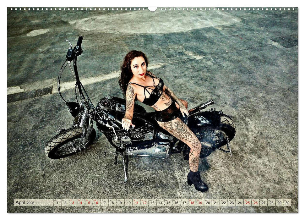 Motorräder und Sexy Girls (CALVENDO Wandkalender 2026)