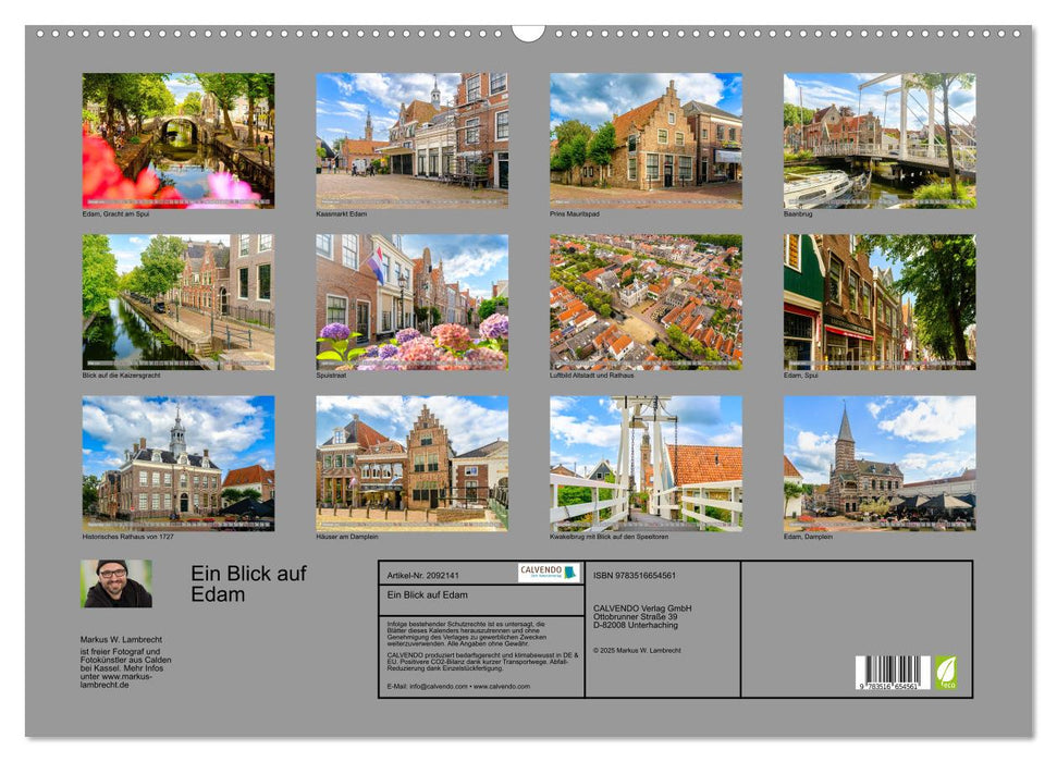 Ein Blick auf Edam (CALVENDO Wandkalender 2026)