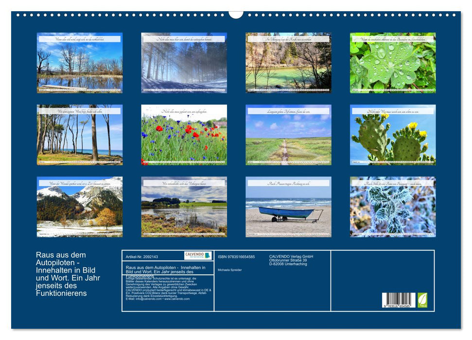 Raus aus dem Autopiloten - Innehalten in Bild und Wort. Ein Jahr jenseits des Funktionierens (CALVENDO Wandkalender 2026)
