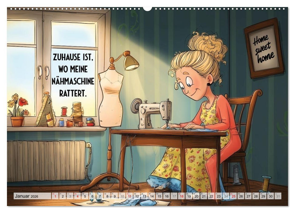 Fröhlich eingefädelt (CALVENDO Premium Wandkalender 2026)