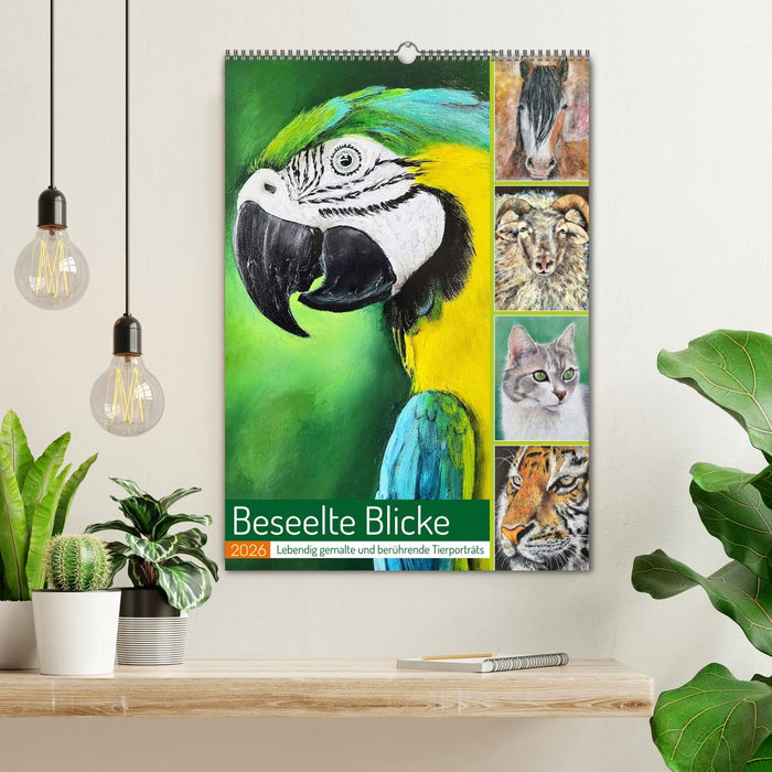 Beseelte Blicke - Lebendig gemalte und berührende Tierporträts (CALVENDO Wandkalender 2026)