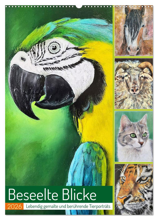 Beseelte Blicke - Lebendig gemalte und berührende Tierporträts (CALVENDO Wandkalender 2026)