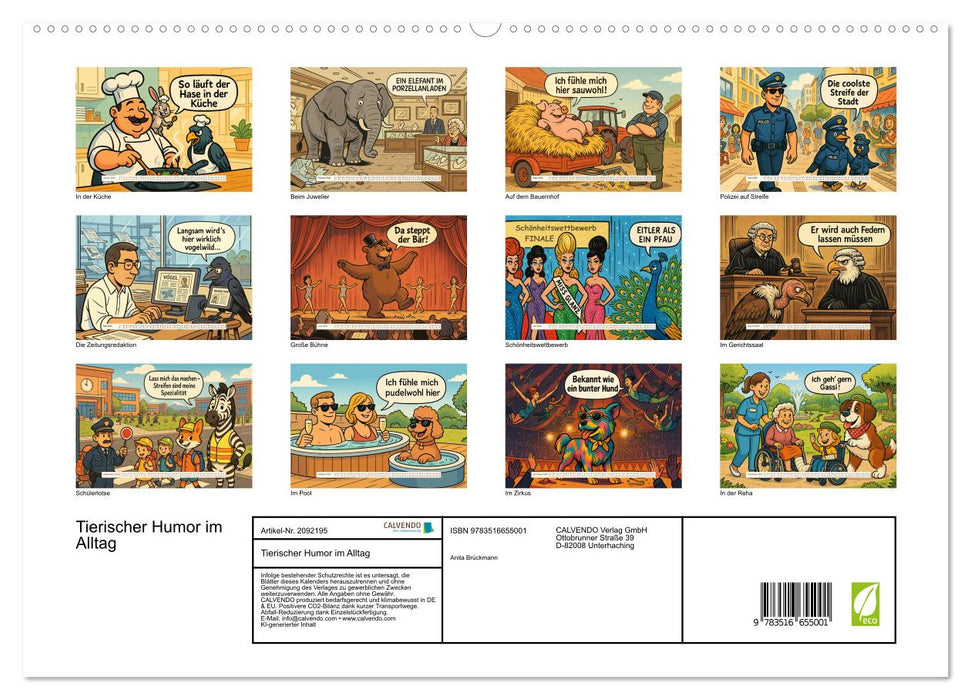 Tierischer Humor im Alltag (CALVENDO Premium Wandkalender 2026)