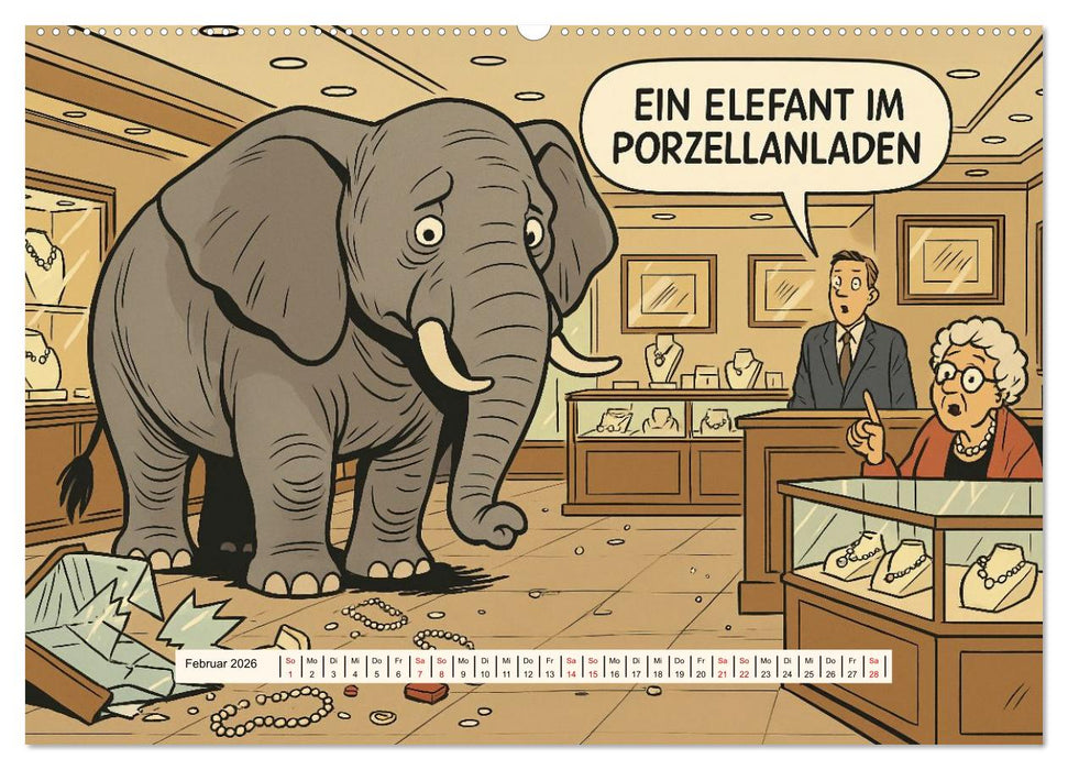 Tierischer Humor im Alltag (CALVENDO Premium Wandkalender 2026)