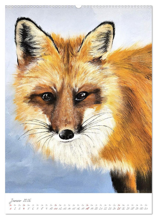 Beseelte Blicke - Lebendig gemalte und berührende Tierporträts (CALVENDO Premium Wandkalender 2026)