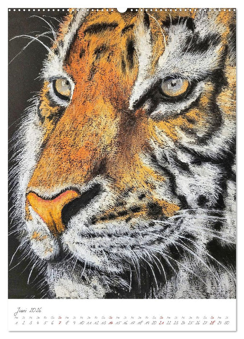 Beseelte Blicke - Lebendig gemalte und berührende Tierporträts (CALVENDO Premium Wandkalender 2026)
