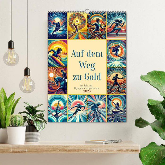Auf dem Weg zu Gold - Ein Jahr mit Olympischen Sportarten (CALVENDO Wandkalender 2026)