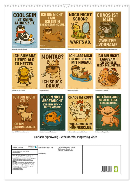 Tierisch eigenwillig - Weil normal langweilig wäre (CALVENDO Wandkalender 2026)
