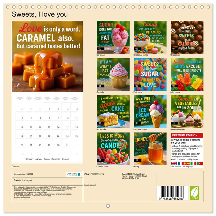 Sweets, I love you (CALVENDO Monthly Calendar 2026)