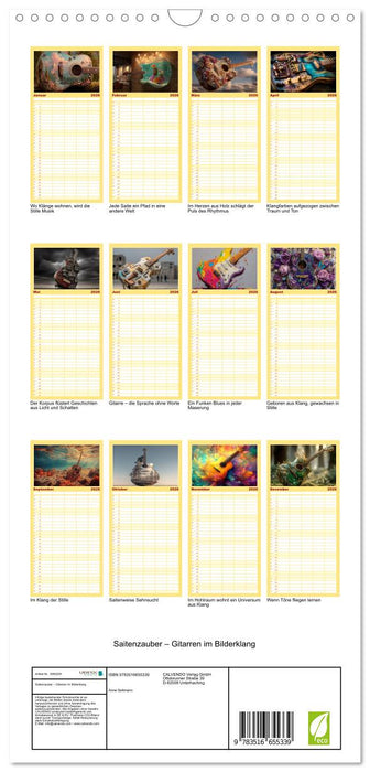 Saitenzauber – Gitarren im Bilderklang (CALVENDO Familienplaner 2026)