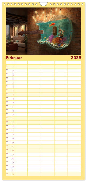 Saitenzauber – Gitarren im Bilderklang (CALVENDO Familienplaner 2026)