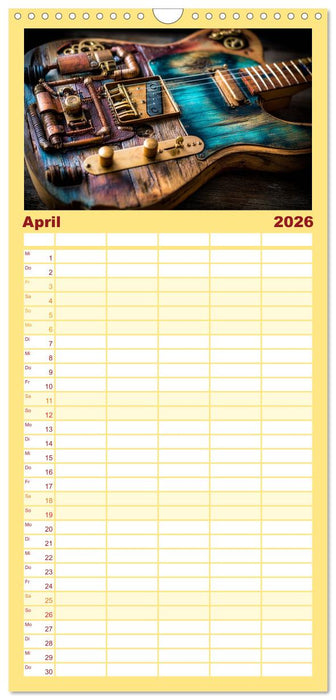 Saitenzauber – Gitarren im Bilderklang (CALVENDO Familienplaner 2026)