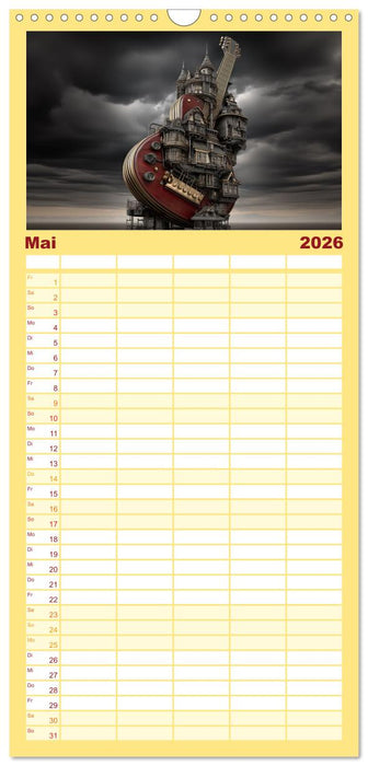 Saitenzauber – Gitarren im Bilderklang (CALVENDO Familienplaner 2026)