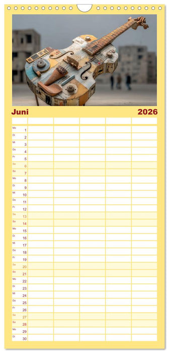 Saitenzauber – Gitarren im Bilderklang (CALVENDO Familienplaner 2026)