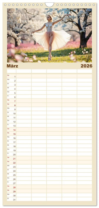 Flügel aus Licht - Ballett in der Poesie der Natur (CALVENDO Familienplaner 2026)
