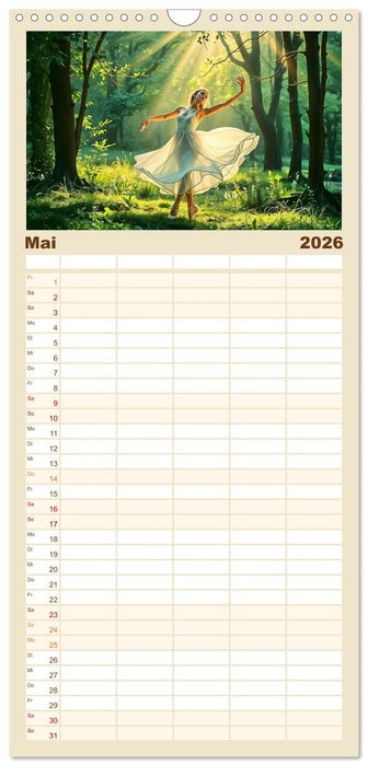 Flügel aus Licht - Ballett in der Poesie der Natur (CALVENDO Familienplaner 2026)