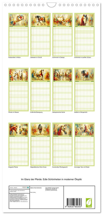Im Glanz der Pferde. Edle Schönheiten in moderner Öloptik (CALVENDO Familienplaner 2026)