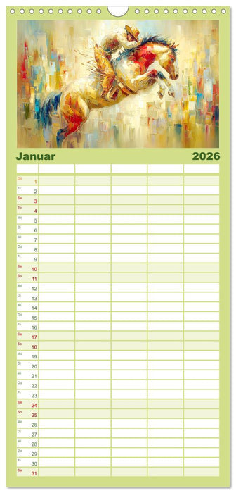 Im Glanz der Pferde. Edle Schönheiten in moderner Öloptik (CALVENDO Familienplaner 2026)