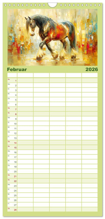 Im Glanz der Pferde. Edle Schönheiten in moderner Öloptik (CALVENDO Familienplaner 2026)