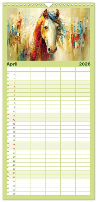 Im Glanz der Pferde. Edle Schönheiten in moderner Öloptik (CALVENDO Familienplaner 2026)