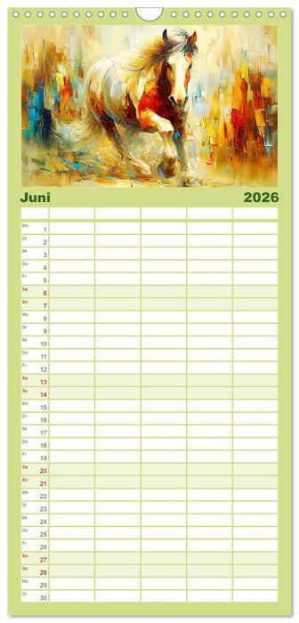 Im Glanz der Pferde. Edle Schönheiten in moderner Öloptik (CALVENDO Familienplaner 2026)