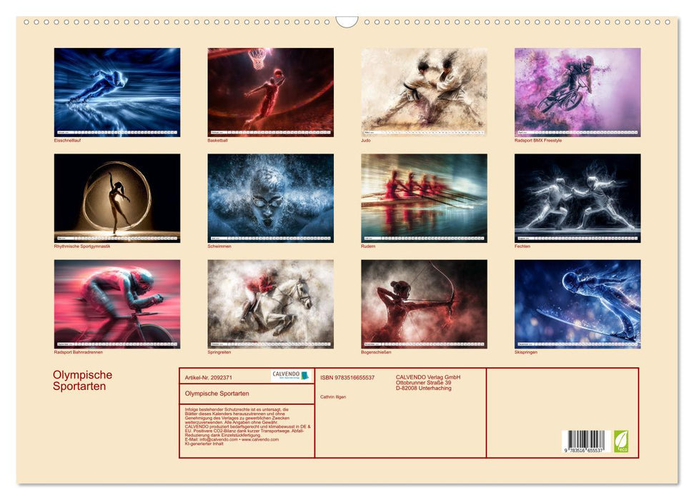Olympische Sportarten (CALVENDO Wandkalender 2026)