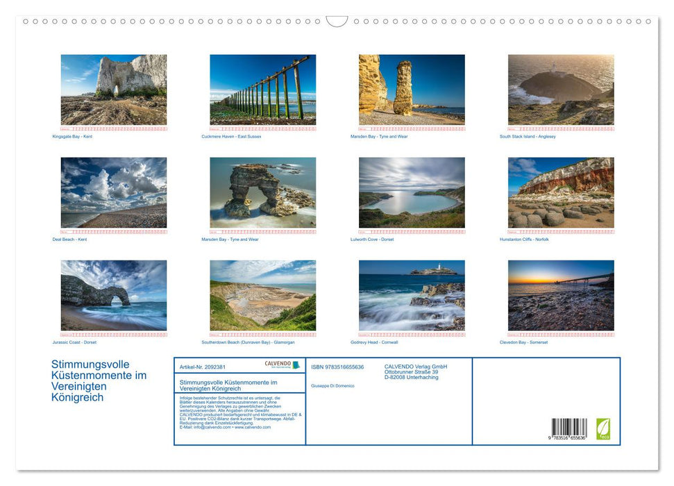 Stimmungsvolle Küstenmomente im Vereinigten Königreich (CALVENDO Wandkalender 2026)