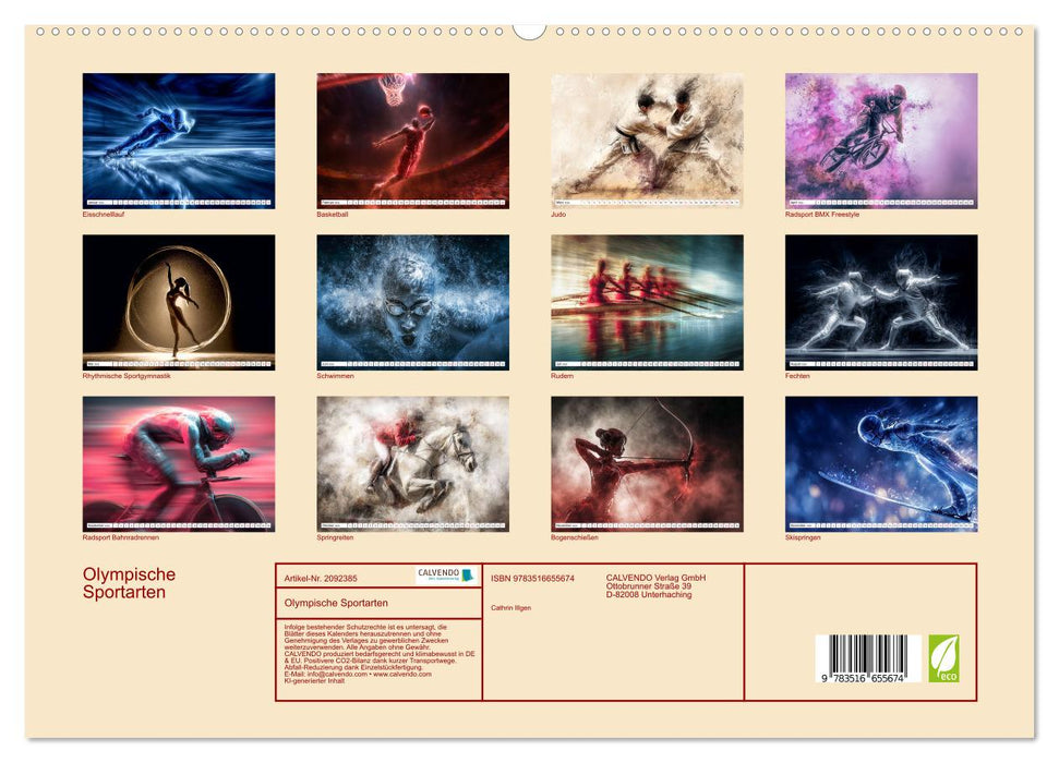 Olympische Sportarten (CALVENDO Premium Wandkalender 2026)