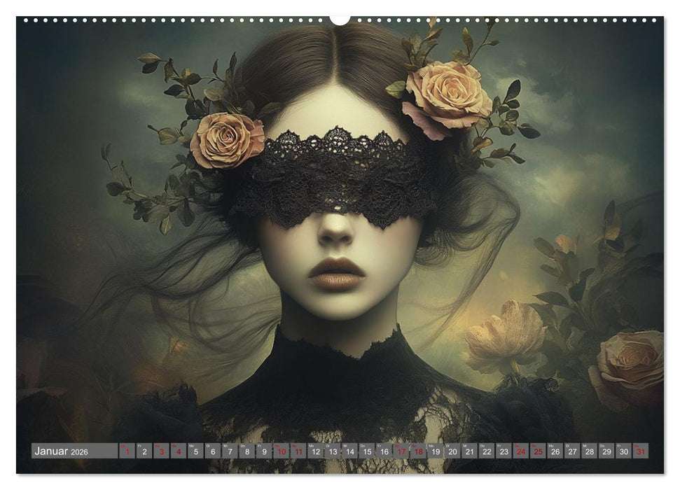 Sehnsucht hinter Seide (CALVENDO Premium Wandkalender 2026)